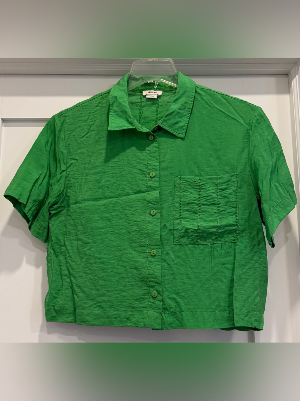 Jason Wu Cropped Green Button Down